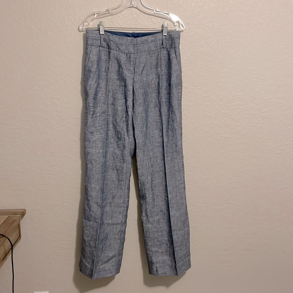 Outback Red Women’s Heathered Blue 100% Linen Chino Style Pants Size 4